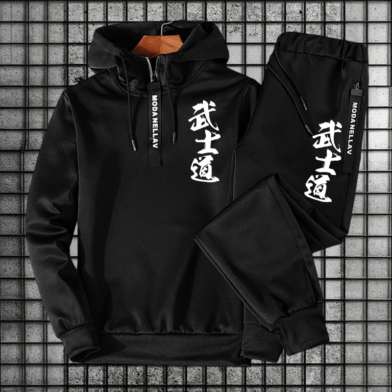 Men'S Fashion Hoodie - Мужской комплект/худи/брюки 2026 Bushido: модный спортивный