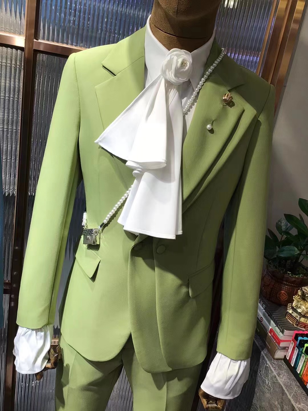Mens Fashion Trajes - Новейший дизайн на заказ, Модные Зеленые