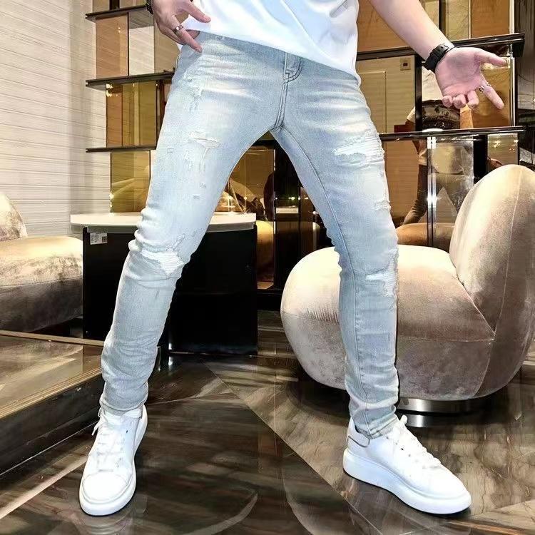 Men'S Fashion Jeans 2025 - Лето 2025 г., новинка тяжелой промышленности,