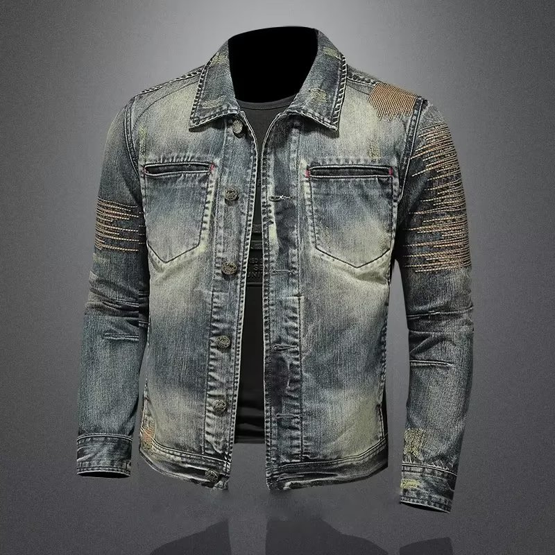 Men'S Fashion Jeans 2025 - 2025 зимняя джинсовая куртка мужская, модный