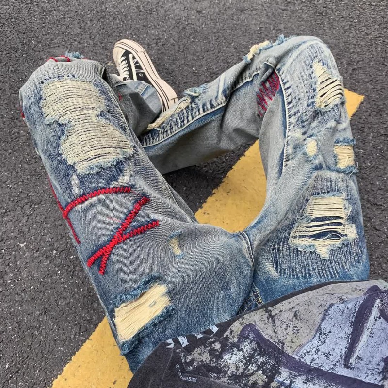 Рваные мужские ковбойские брюк – обзор и цена Men'S Fashion Jeans 2025