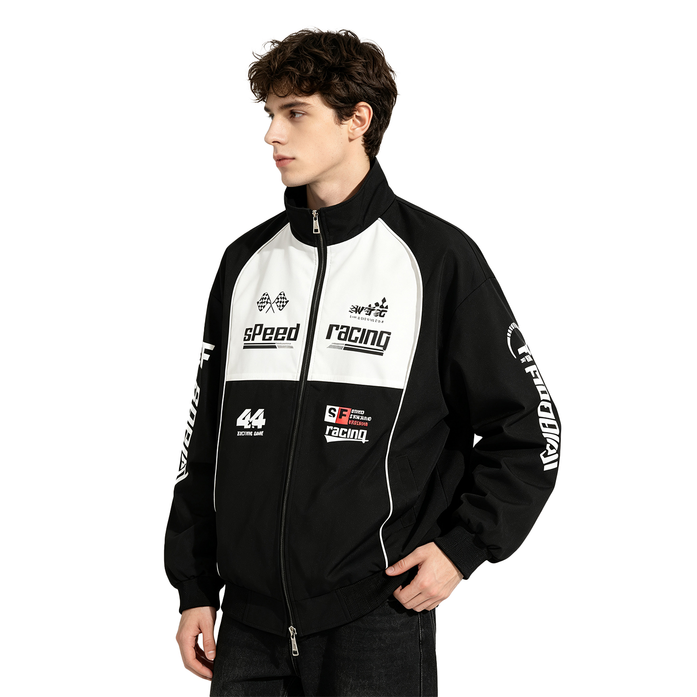 Мужская куртка для гонок, черн – обзор и цена Windbreaker Men Zip