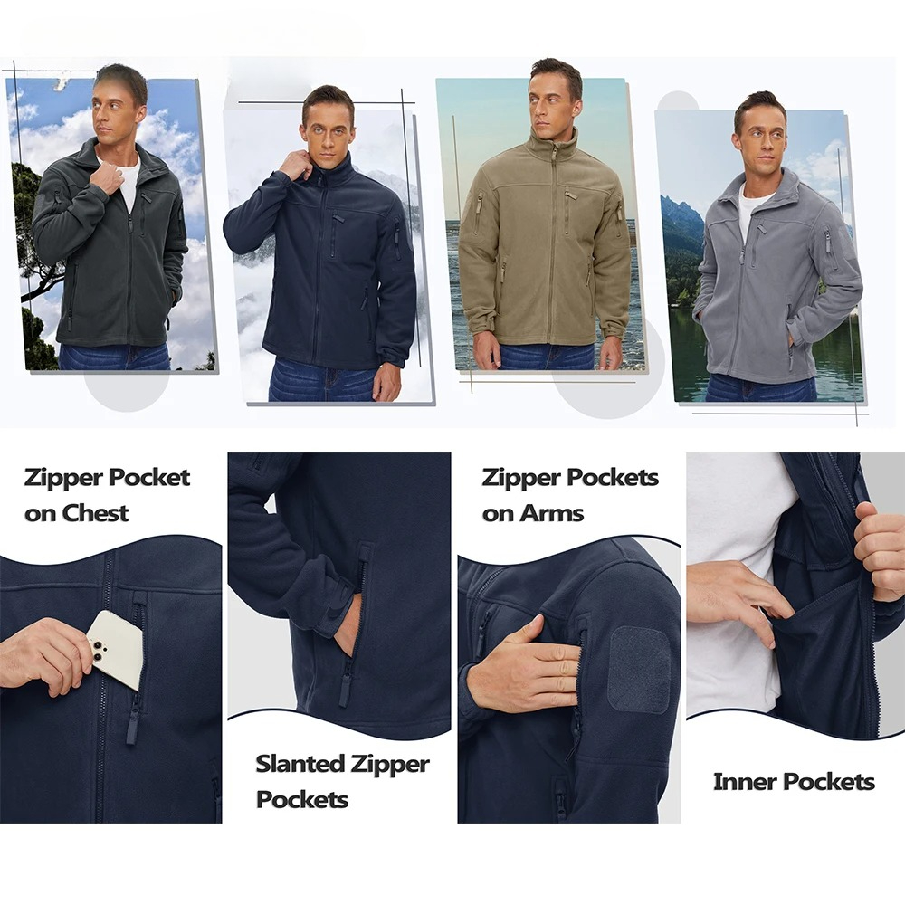 Зеленая флисовая куртка, термо – обзор и цена Windbreaker Men Zip